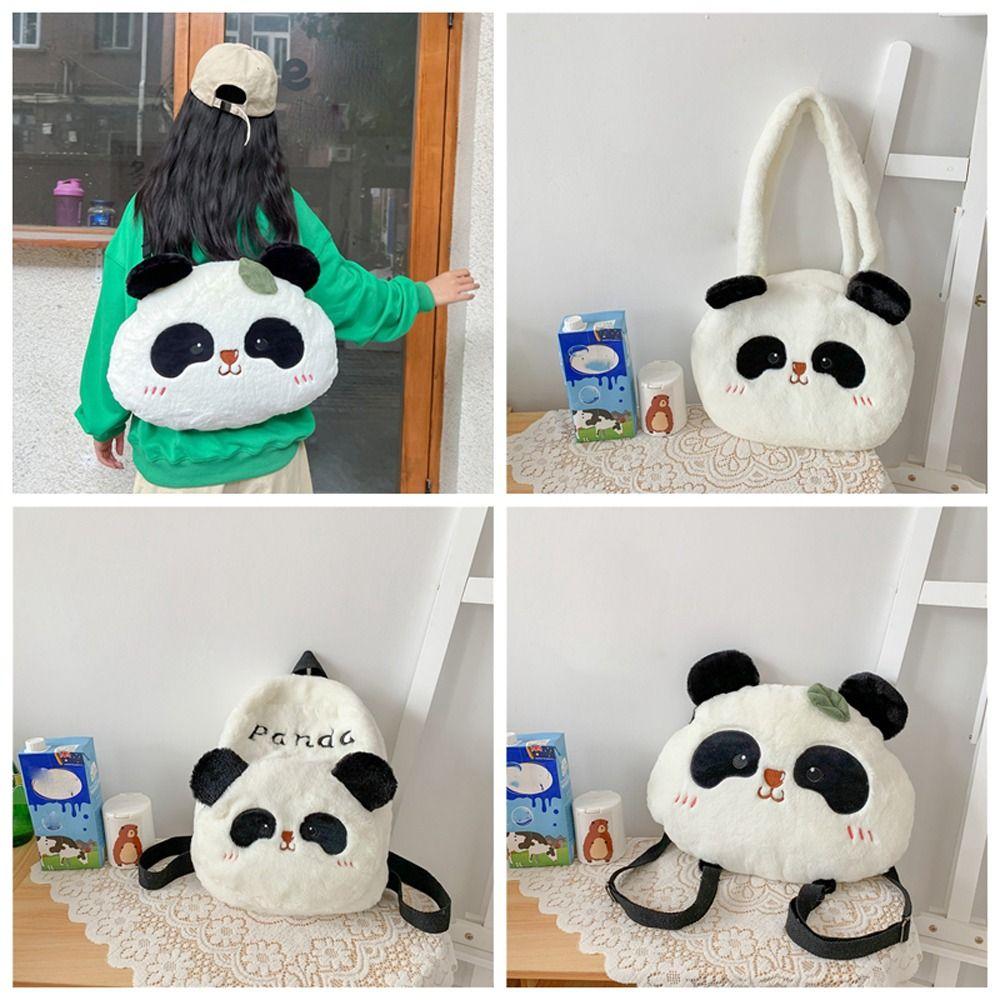Korean Style Students School Bag Plush Cartoon Messaage Bag Cute Panda Backpack Travel