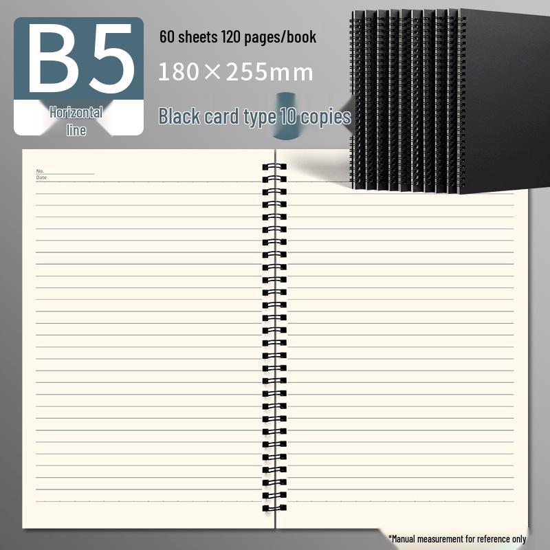 Минималистичный утолщенный блокнот на спирали - B5/A5, мягкая обложка из коровьей кожи, линованные страницы
