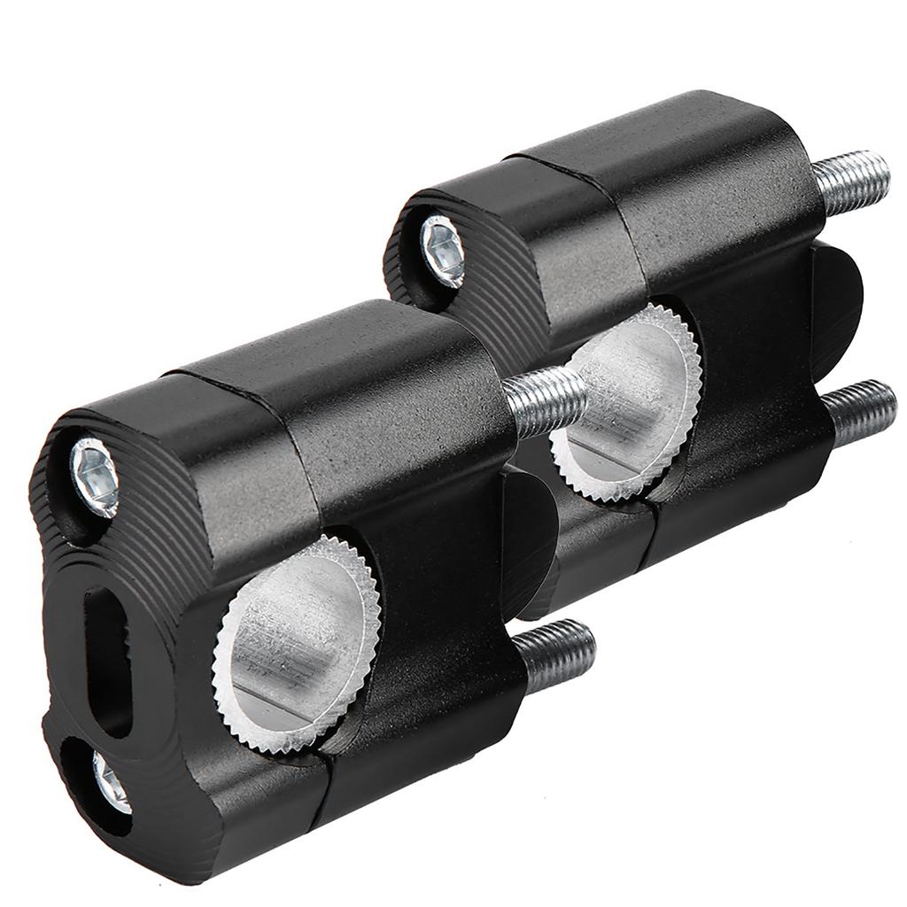 2pcs Aluminum Alloy 28mm Motorcycle Handlebar Handle Bar Mounting Clamps Riser Black