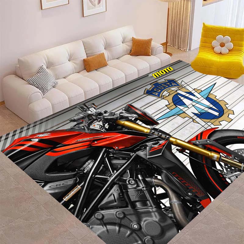 Motorcycle logo MV AGUSTA entrance doormat, washable, non-slip, suitable for living room sofa and chair areas, and kitchen welcome doormat.