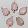 2pcs 2 Hole Natural Stone Pendants Gold Plated Water Drop Connector Accessories for Jewelry Making Diy Necklace Earring 20*35MM