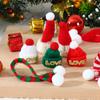 5pcs Small Christmas Hats 4.5cm Knitted Cartoon Cap Wine Bottle Christmas Doll Ornament Festival Decorations