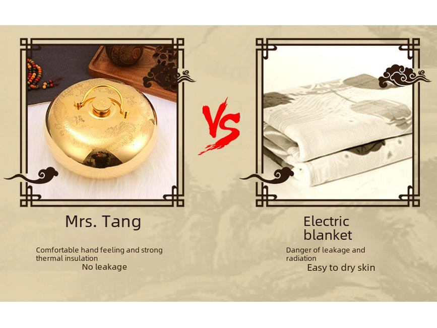 Jitao Yu Pozi Чистая медная грелка с водой Массажер для рук и ног в стиле ретро