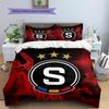 Sparta Prague football logo Pattern Bedding Home Decoration Birthday Gift (1 * duvet cover + 2 * pillowcase, without core)