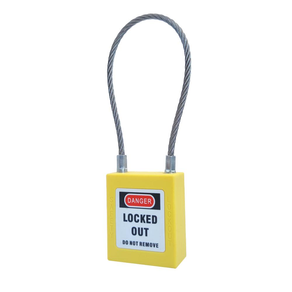 QVAND 90mm Safety LOTO Locks with Different Steel Cable Buckles Nylon Bodies Multiple Colors for Padlock Locking