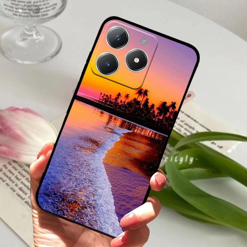 Чехол для Realme C61 RMX3939 Милый Мультяшный Мягкий Силиконовый TPU Задняя Крышка Телефона Для OPPO Realme C63 4G Ударопрочный Матовый Чехол Fundas