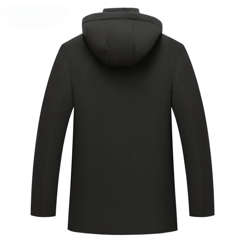 Утолщенное бархатное зимнее пальто для мужчин со съемным капюшоном, хлопковая куртка для мужчин среднего возраста