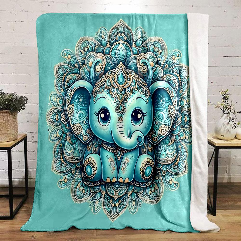 Mandala Elephant Art Blanket print blanket soft and cozy perfect for the living room bed sofa or a nap,gift