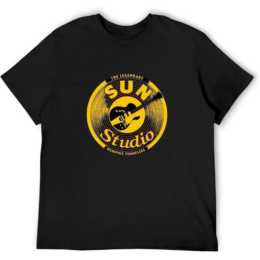 I‘M FASHION Men's Round Neck T-Shirt Legendary Rock Record Company Sun Studio Soft and Light