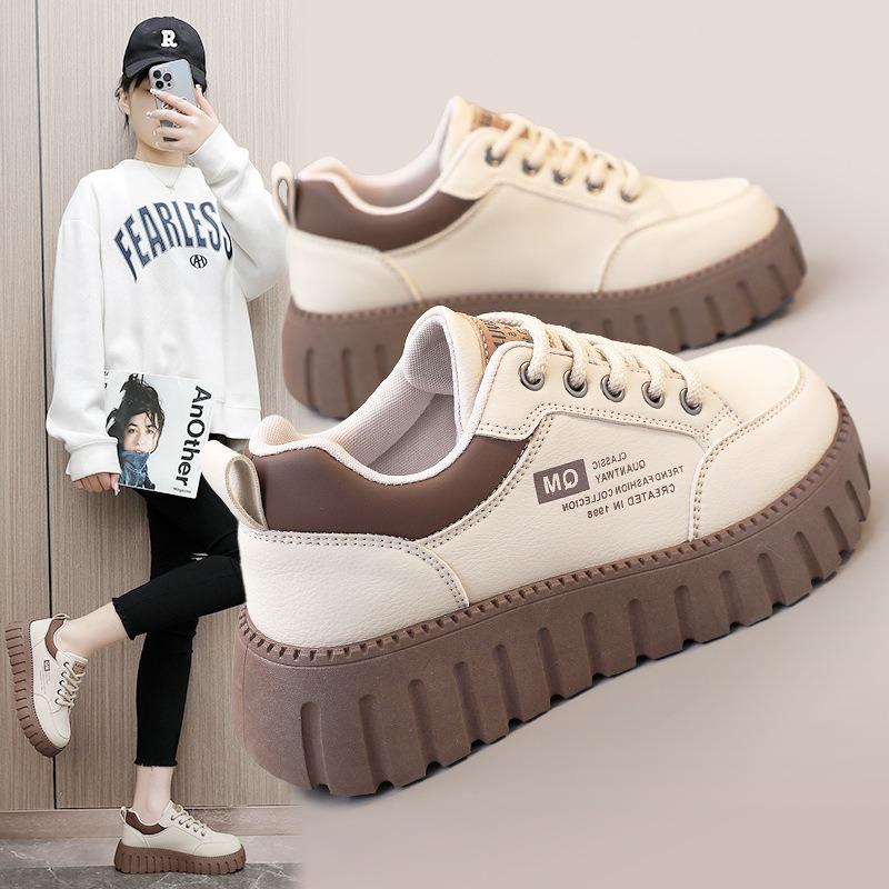 2- New, Spring and Summer Heightening Board Shoes, Muffin Soles, Wear-resistant Street Shots, Trendy Simple Women's Shoes, Students