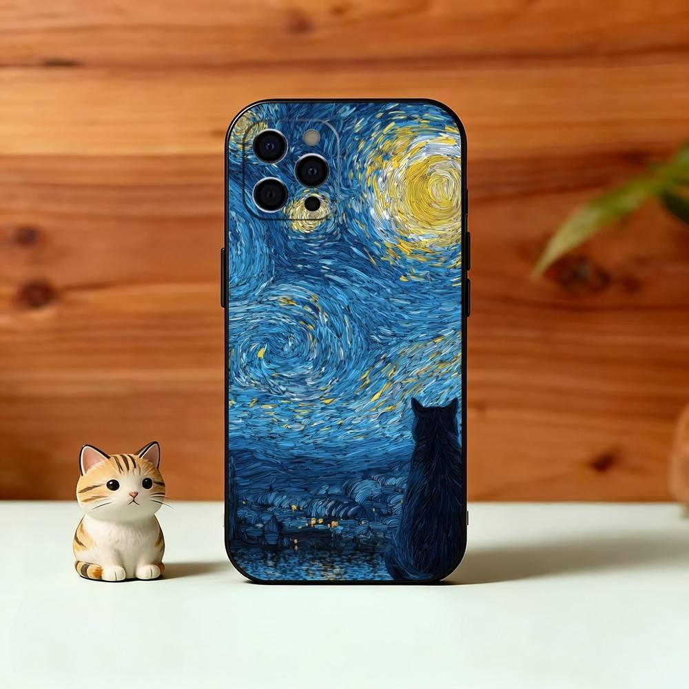 T-Звездная Н-Ночь Чехол для Телефона Силиконовый Мягкий Для IPhone 17 16 15 14 13 12 11 X XR Plus Pro Max Plus