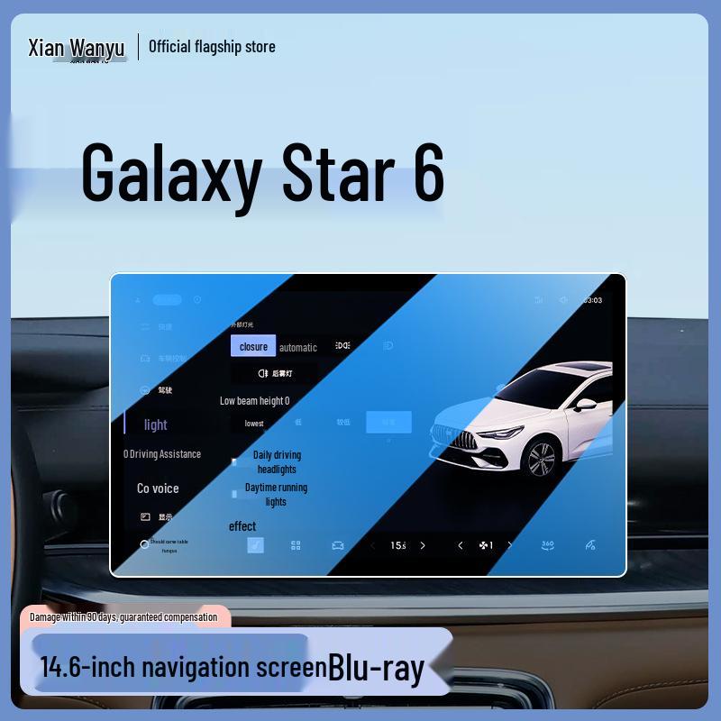 Защитное стекло для экрана Geely Galaxy Starbright 6: Защитная пленка для центральной консоли и навигации для декора интерьера автомобиля