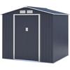 Metal Garden Shed 4.07 M² - 213 X 191 X 195 Cm - MARS - Anchoring Kit Included, 2 Sliding Doors - Grey