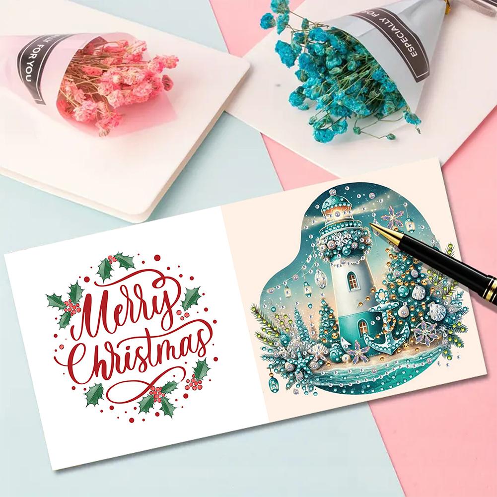 6PCS DIY Diamond Art Greeting Cards Christmas Congratulations Cards & Gifts