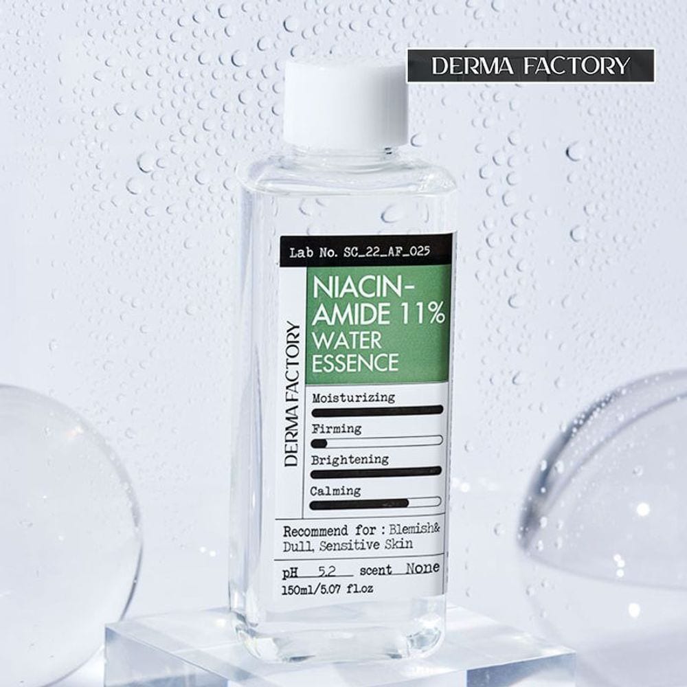 DERMA FACTORY Веганская сертифицированная водная эссенция с ниацинамидом 11% 150 мл