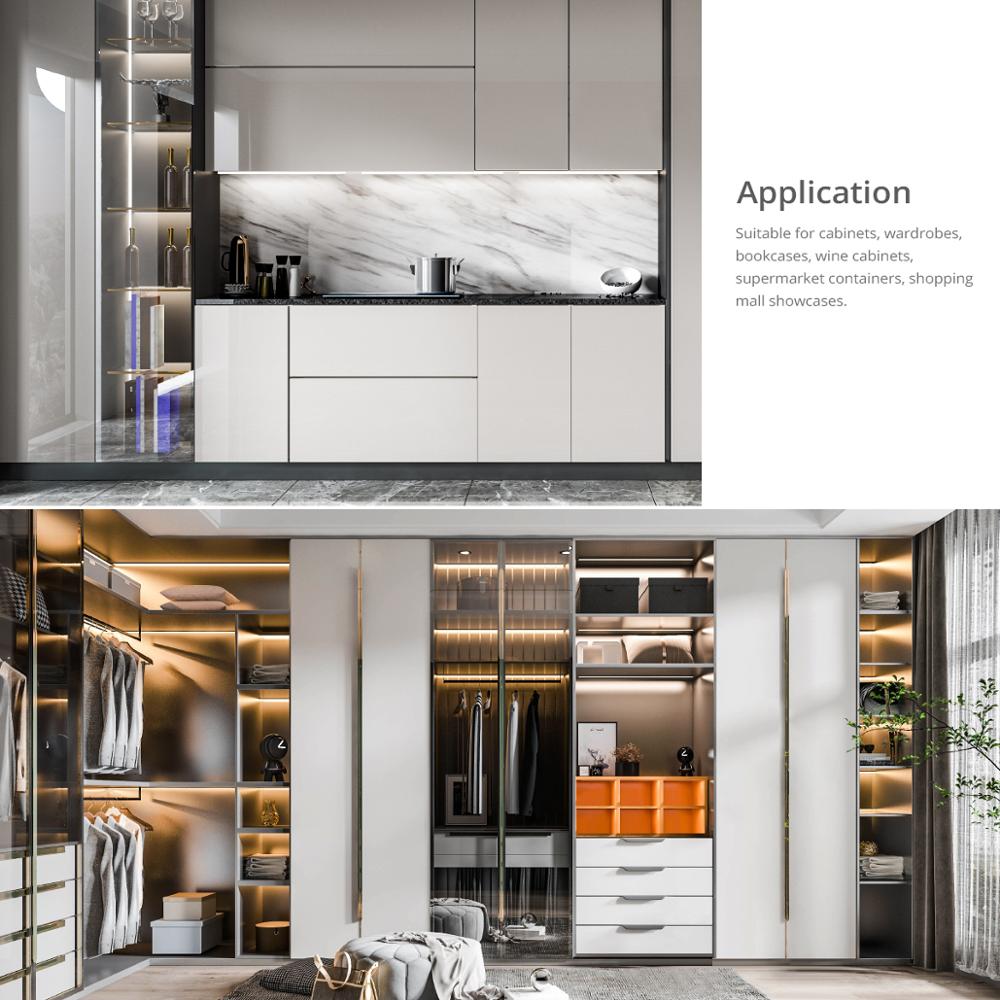 Бесступенчатое затемнение сенсорного переключателя со светодиодной подсветкой Кухонное освещение 30 см/40 см/50 см Светодиодные ленты Барные светильники Алюминиевая трубка для кухни Спальня Шкаф Освещение ЕС Plug