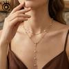 ORSA JEWELS Серебряная цепочка 925 пробы, многослойная, с натуральным жемчугом. Украшение для женщин. Свадьба, вечеринка, банкет. GPN105