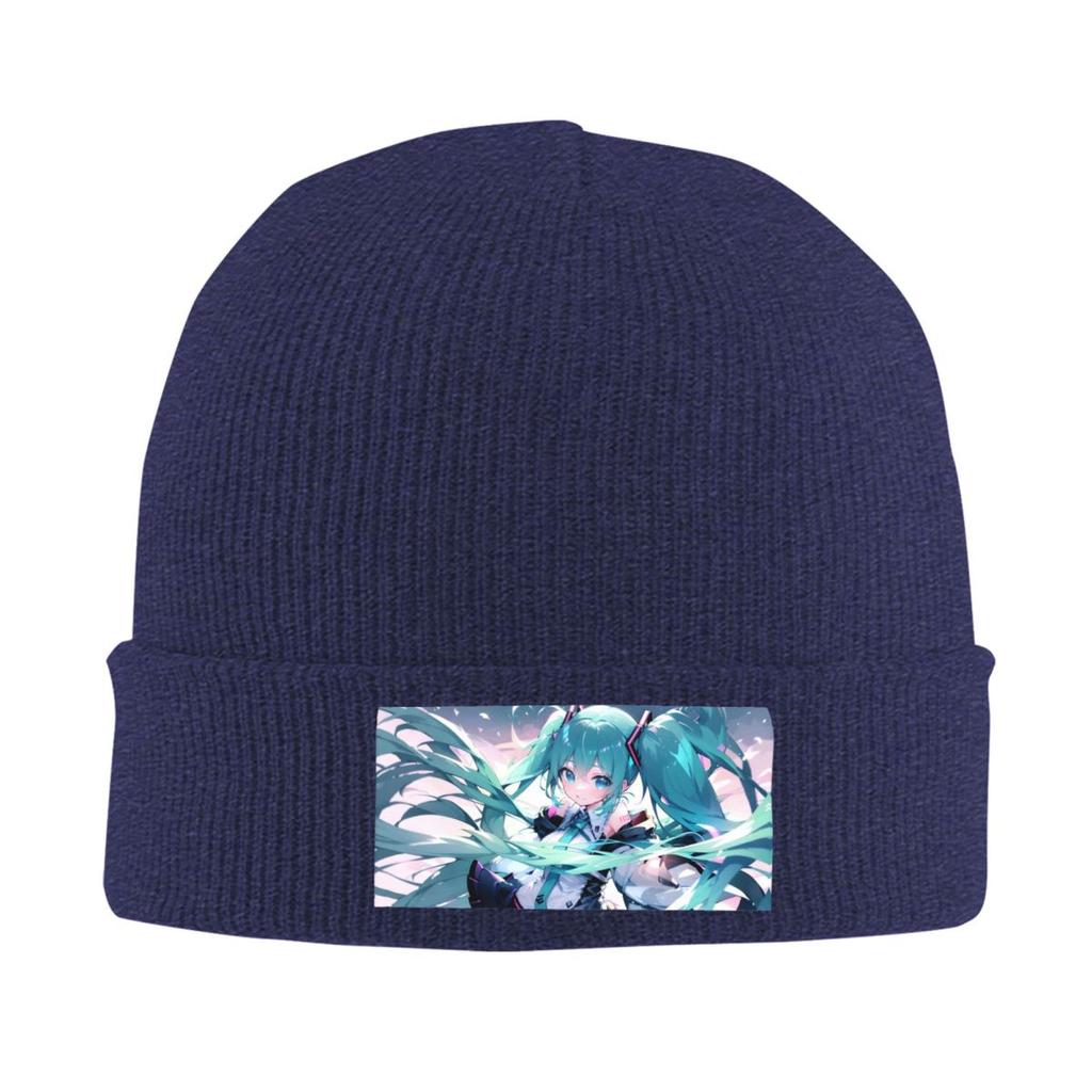 Animes Hatsunes Miku Comic Beanie Cap Unisex Winter Warm Bonnet Femme Knitting Hats Street Outdoor Ski Skullies Beanies Cap
