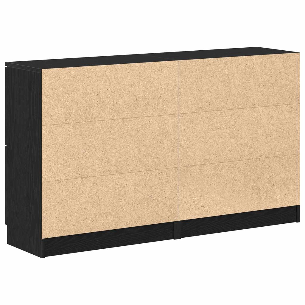 Sideboard 2 pcs Black Oak Effect 60 x 30 x 70 cm