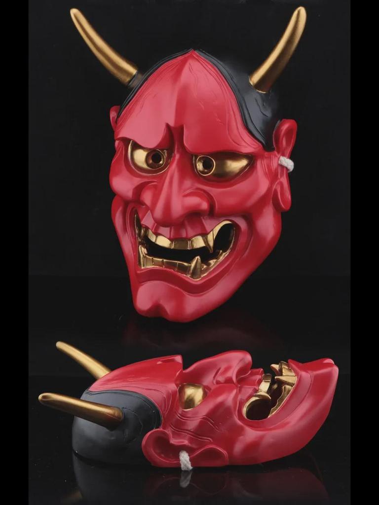 Маска демона-призрака белого цвета, коллекционное издание - дизайн бабочки Хання, 910 г