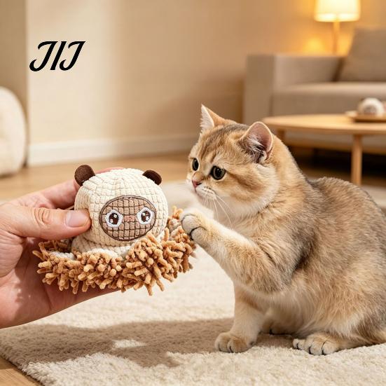 Pet Toys for Relieving Stress Plush Octopus Cat Toy with Catnip, Cute Stuffed Animal, Interactive Kittens Indoor Cats to Pat, Kick, Chew And