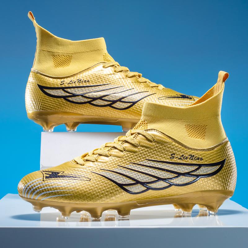 New Men Soccer Shoes Long Spikes Soccer Cleats Match Training Shoes Football Boots FG Non-Slip Ultralight Outdoor