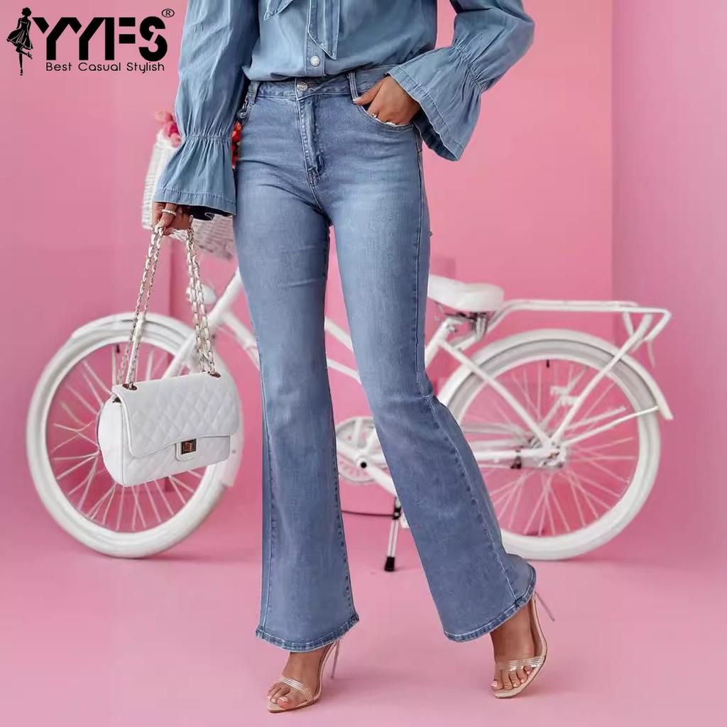 YYFS Женские модные джинсовые повседневные брюки с высокой талией, повседневные брюки и капри
