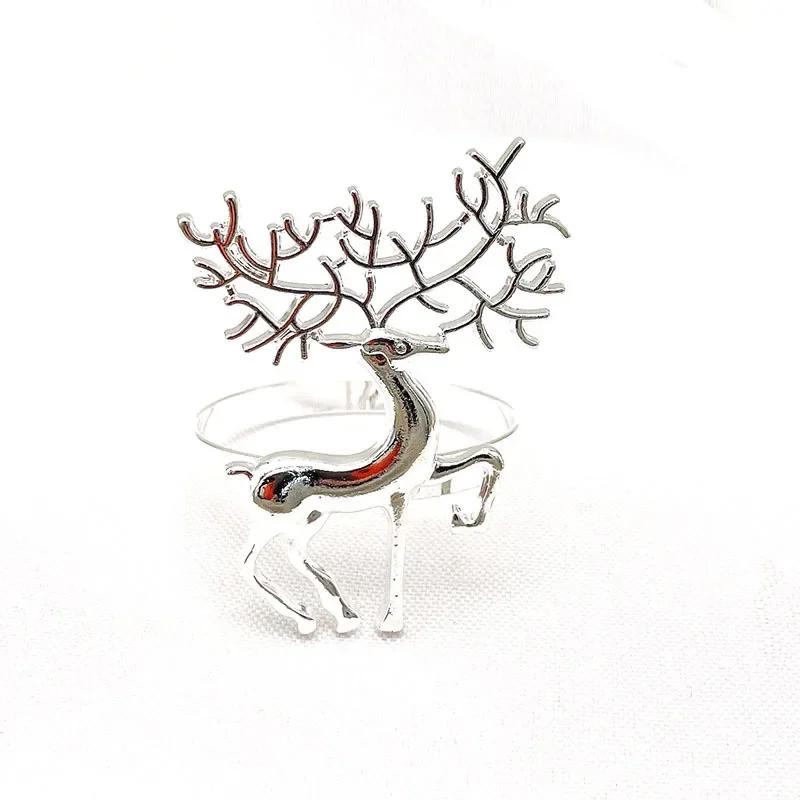 60 шт. рождественские кольца для салфеток декоративные кольца для салфеток золотые застежки для салфеток в виде лося рождественские подарки рождественские украшения