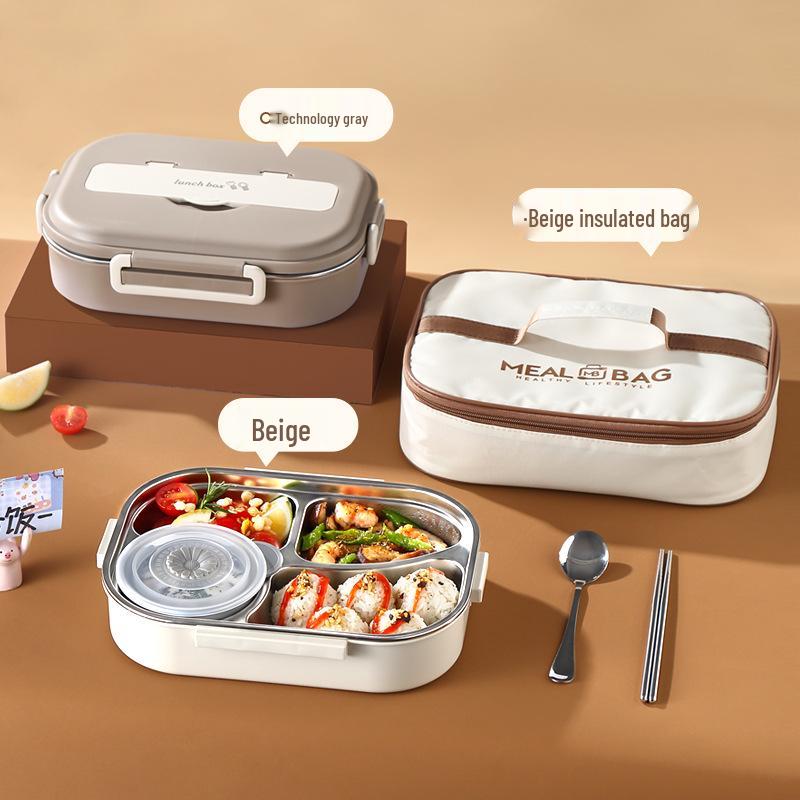Портативный compartmentalized ланч-бокс из нержавеющей стали 304 - Bento, безопасное для микроволновой печи, для студентов и офисных работников.