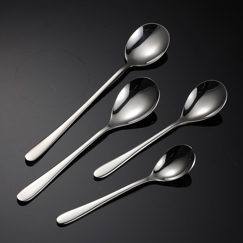 HANYANG 304 столовые приборы из нержавеющей стали, обеденная вилка, вилка для фруктов, круглая ложка, ложка для мороженого, круглые, гладкие, толстые подарки