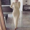 2023 Autumn/Winter Women's Cable Knit Long Sleeve Woolen Dress