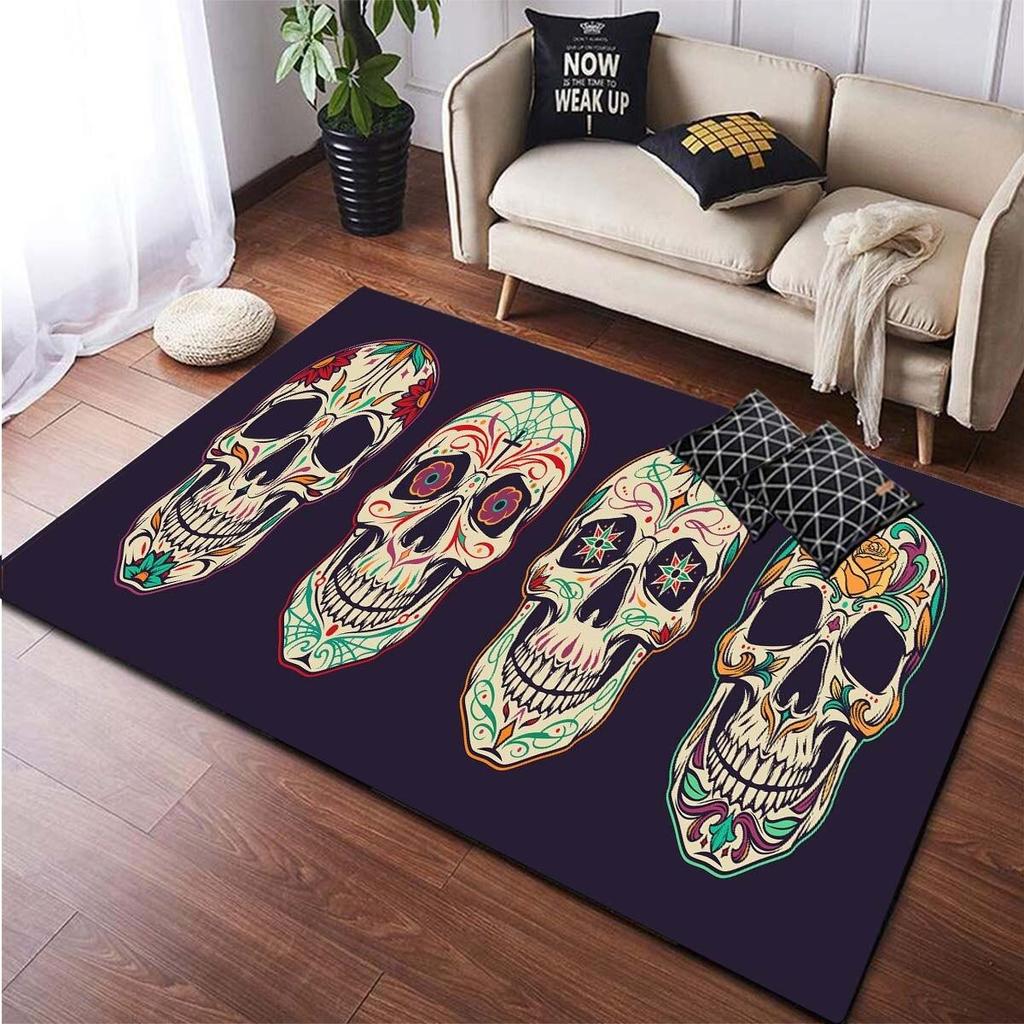 Ковер с черепом, противоскользящий ковер для гостиной, дома, внутренние коврики, ковер для спальни, дивана, ковер, домашний кухонный коврик