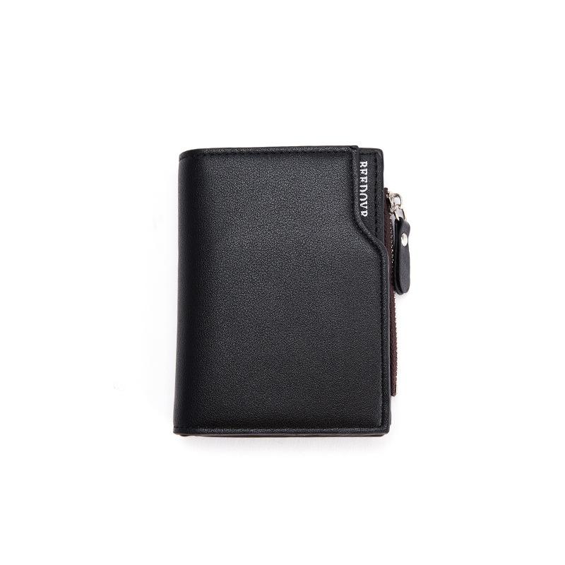 Men's Zipper Short Anti-theft Wallet Multi-card Fashion Vertical Mini Snap Coin Purse