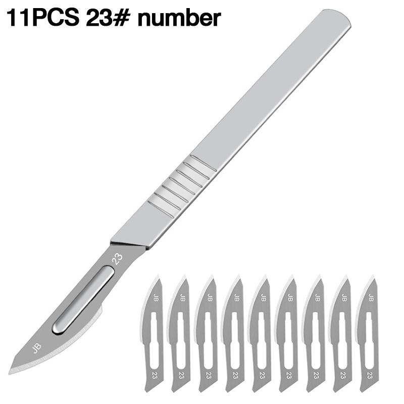 Ручка ножа-скальпеля из углеродистой стали, лезвия из металла, номер 11, 23, хирургический, медицинский, режущий, скульптурный, ремонтный инструмент
