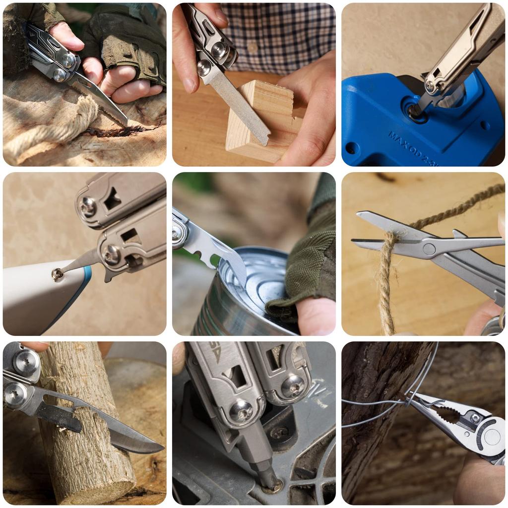 Multifunctional Pliers Outdoor Multi Tool Multiplier Equipped with Lock Function Cutter Saw Driver Measure Bottle Opener File Pouch Included Outdoor