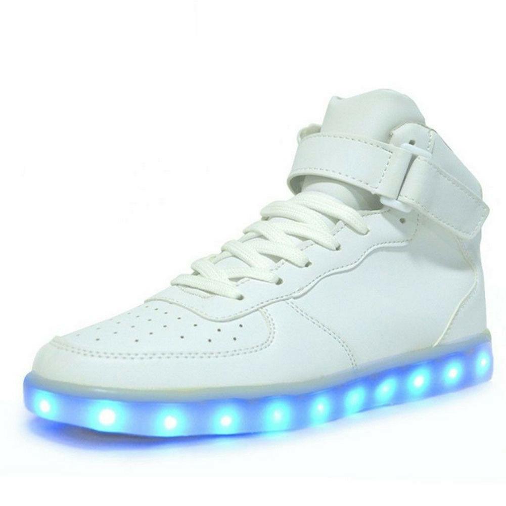 Led Men Couples Women High Light Up Trainer Lace Up Flat Shoes Luminous Sneakers