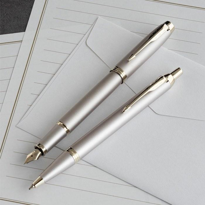 PARKER IM Fountain Pen Monochrome Champagne CHT Fine Nib Gift Box 2173271