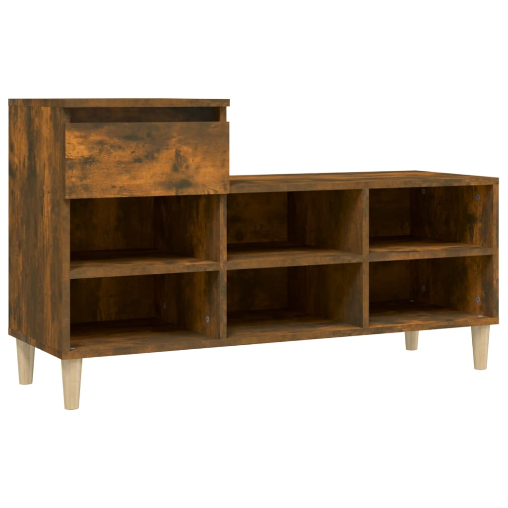 Shoe Rack Smoked Oak 102 x 36 x 60 cm Wood Based Material