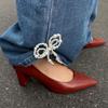 Tassel Pearl Bow Brooch Heart Fixed Clothes Pin Trendy Jean Fit Tighten Buckle  Trousers