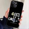Библейский стих Иисус Христос Христианский чехол для телефона для iPhone 16,15,14,13,12,17,Pro Max,Plus Силиконовый черный чехол