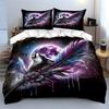 Wolf-Moon Feather Decor Set Multiple sizes kid's and adults' bedroom Exquisite 3PC bedding set, gift