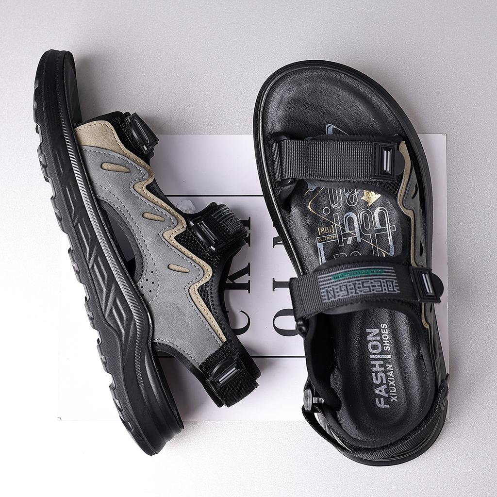 Модные уличные нескользящие пляжные туфли для мужчин Модные повседневные для вождения Мягкая подошва Нескользящие сандалии на платформе Мужские летние Новые сандалии Мужские