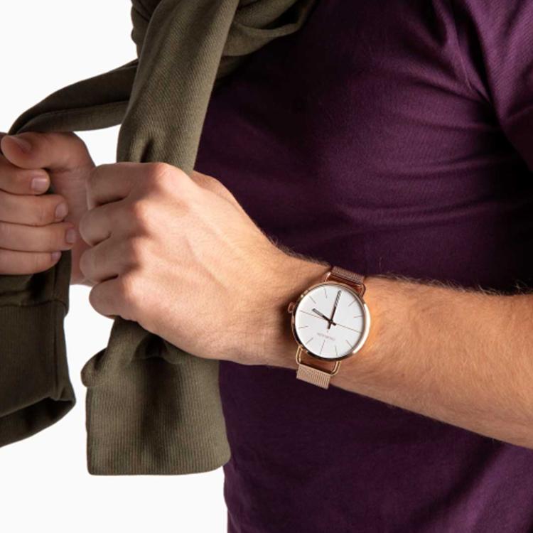 Calvin Klein Мужские часы Calvin Klein Quartz Transcend Series, кварцевый механизм, ремешок из нержавеющей стали, серебристый циферблат K7B21626
