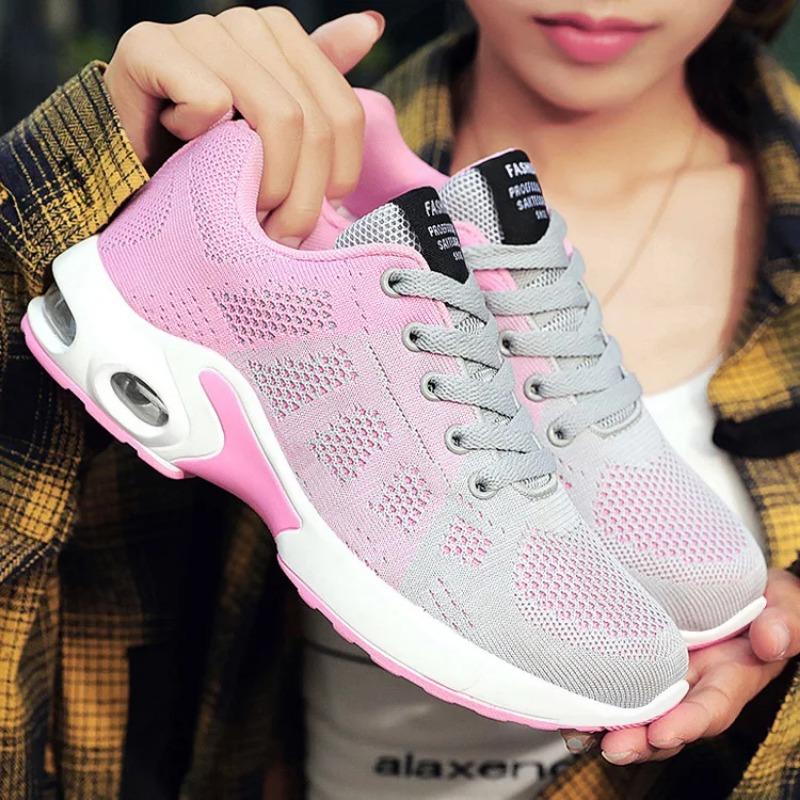 Fashion Big Size Summer Air Cushion Women's Sport Shoes Ladies Sneakers Female Running Shoes Sports Woman Blue Pink Basket Gym