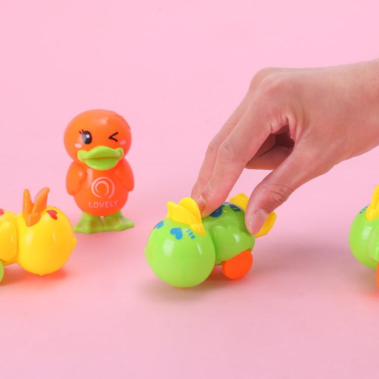Mini Plastic Cartoon Duck Toy With Rolly Function Kids Interactive Play Car