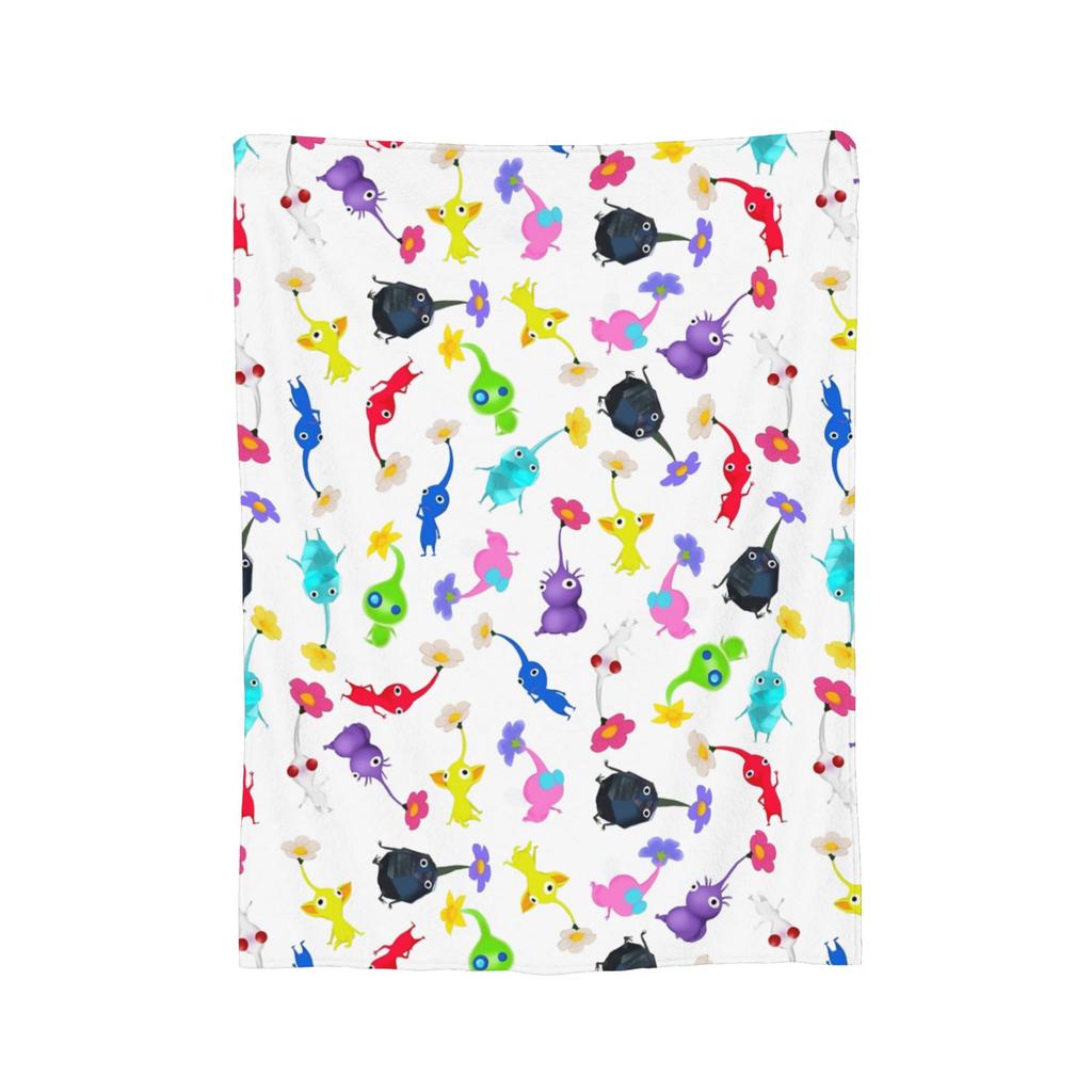 Game Cartoon Cute Pikmin Blanket Fleece All Season Breathable Super Soft Throw Blanket for Sofa Travel Bedding Throws
