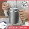 Creative Large-Capacity 304 Stainless Steel Office Mug with Lid and Outdoor Handle