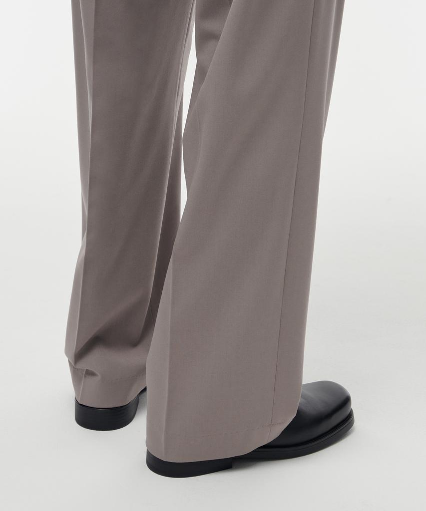 MUSINSA STANDARD Double Button Two-Pleat Wide Slacks [Grayish Beige]