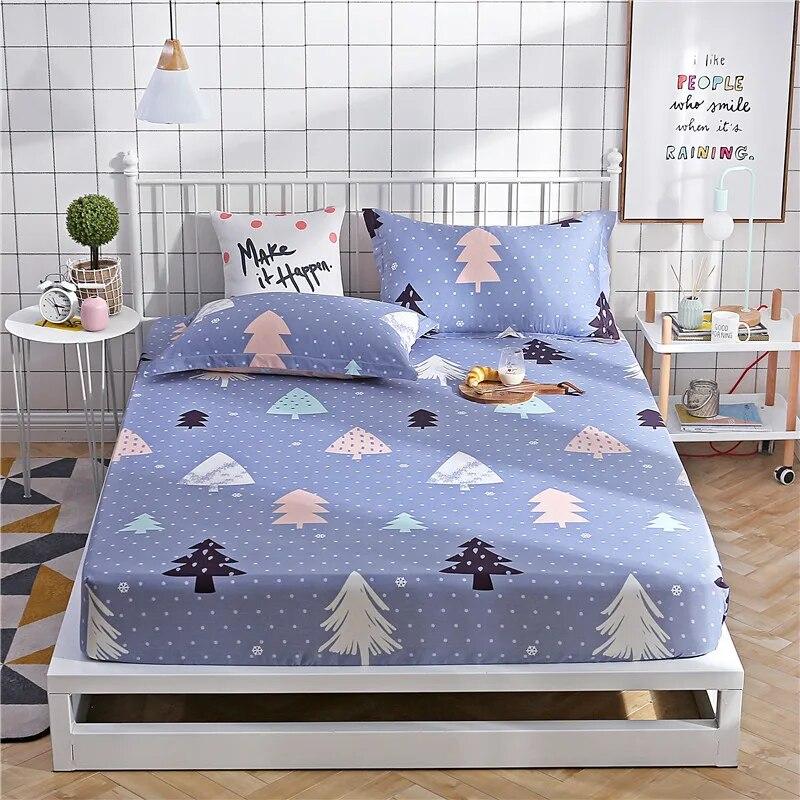 Простыня из 100% хлопка, 1 шт., для односпальной/парной кровати, дышащая противоскользящая мягкая ткань, впитывающая пот, 16 размеров