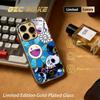 Чехол для телефона с рисунком подсолнуха в стиле М. Мураками Для iphone 17 16 15 14 13 12 11Pro Plus Max Стеклянный чехол для телефона с золотым покрытием